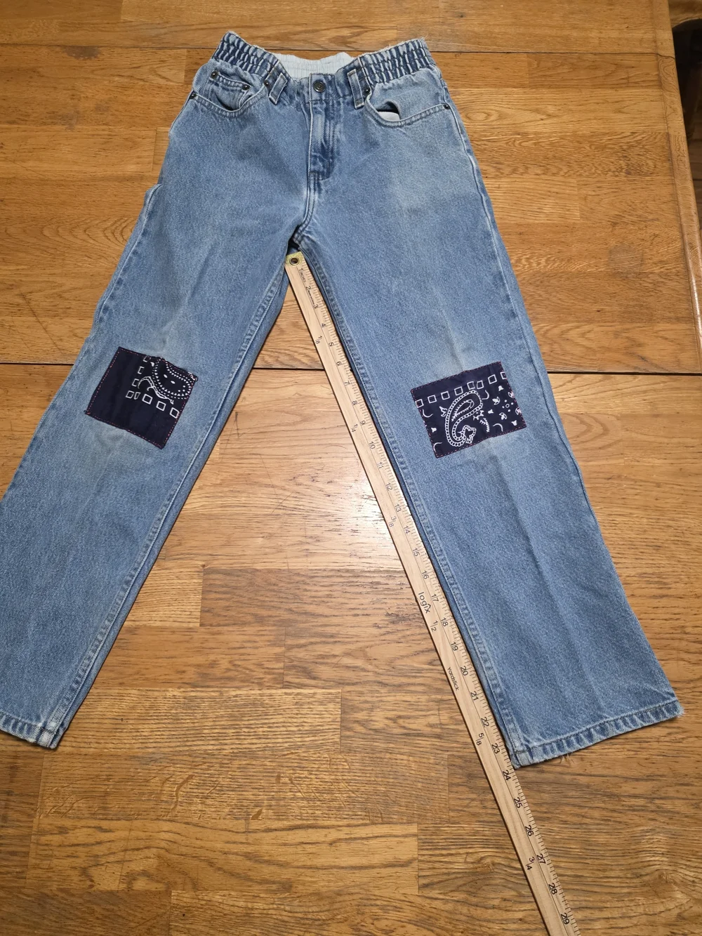 Gap Vintage Bandana Patchwork Cotton Straightleg Denim Jeans